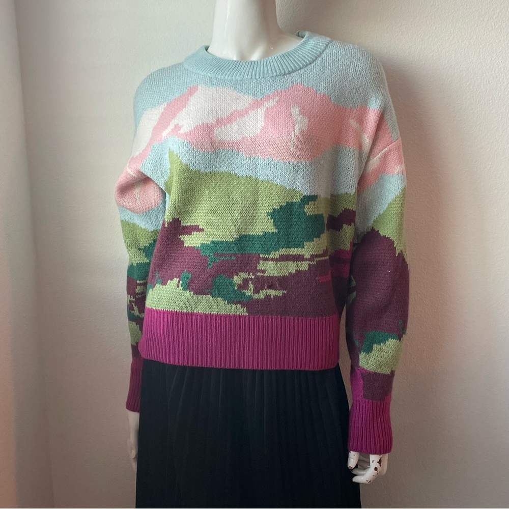 NEW condition Colorful Mountain Scenic Print Sweater